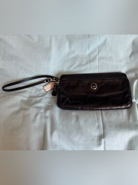 Vintage coach black Leather Wristlet Wallet - Women's Bag
